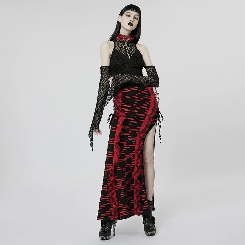 Damen Punk Snakeskin Kunstleder Halskette mit Kette