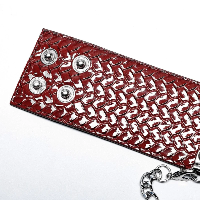 Damen Punk Snakeskin Kunstleder Halskette mit Kette