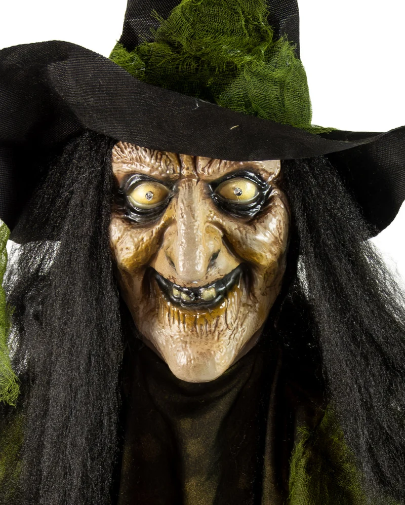 Sumpfhexe mit Bewegung, Ton & LED Augen 195cm