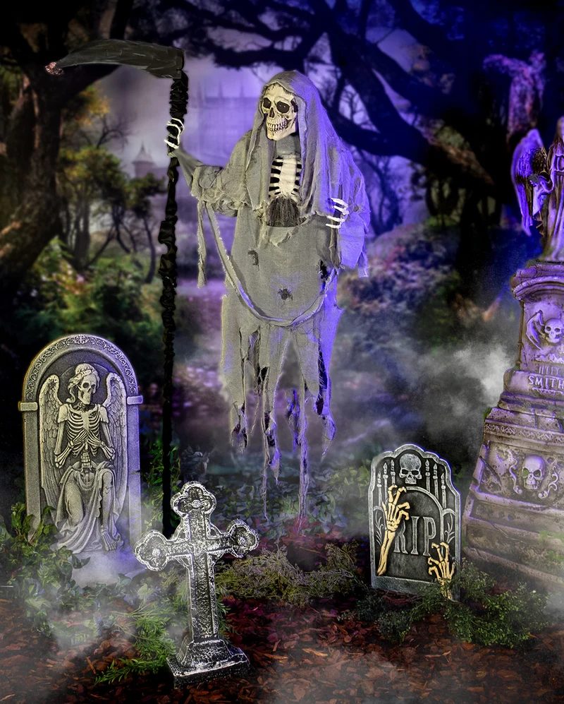 Skelett Sensenmann Halloween Animatronic 183cm