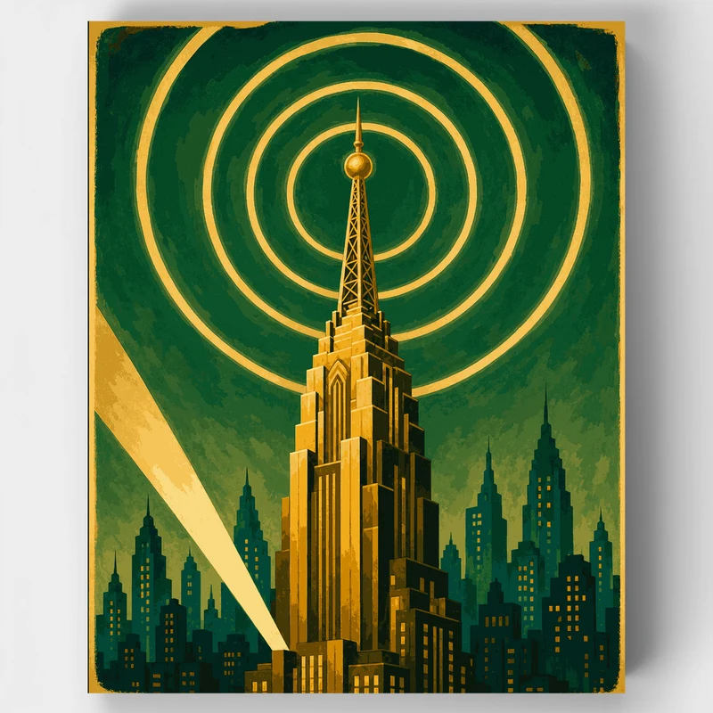 Art Deco City Tower - Paint by Numbers Kit