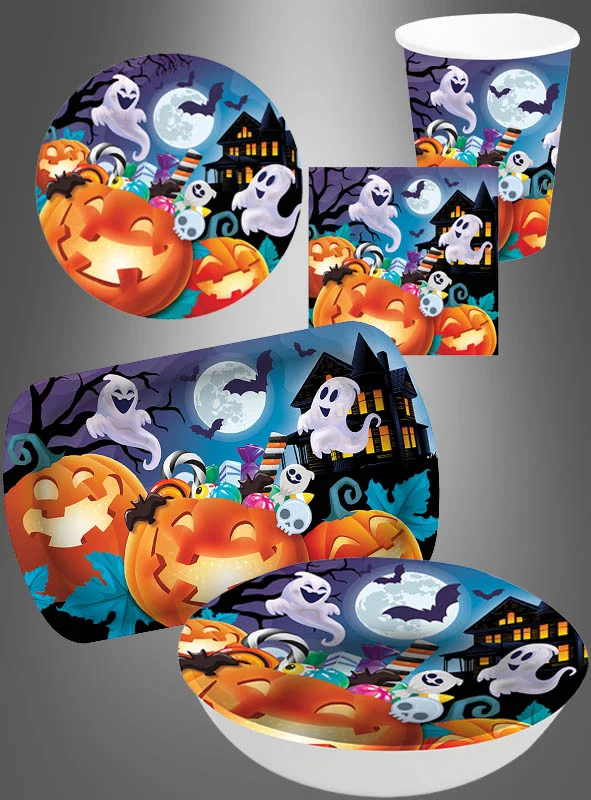 6 St. süße Halloween Teller 23cm