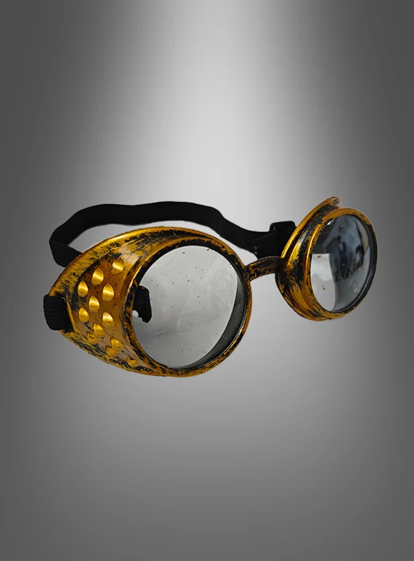 Steampunk Schweißerbrille gold