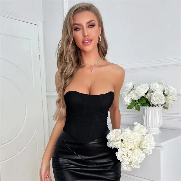 Damen Gothic Strappy Ruched Mesh Overbust Korsett