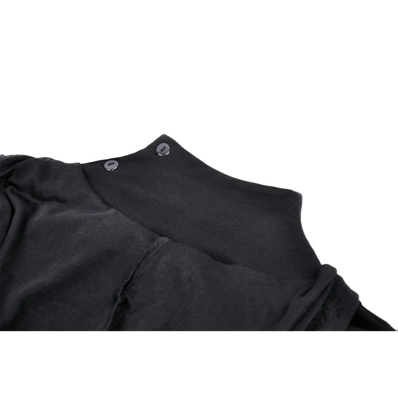 Punk-Crop-Top für Damen mit Ösenausschnitt und zerrissener Kapuze