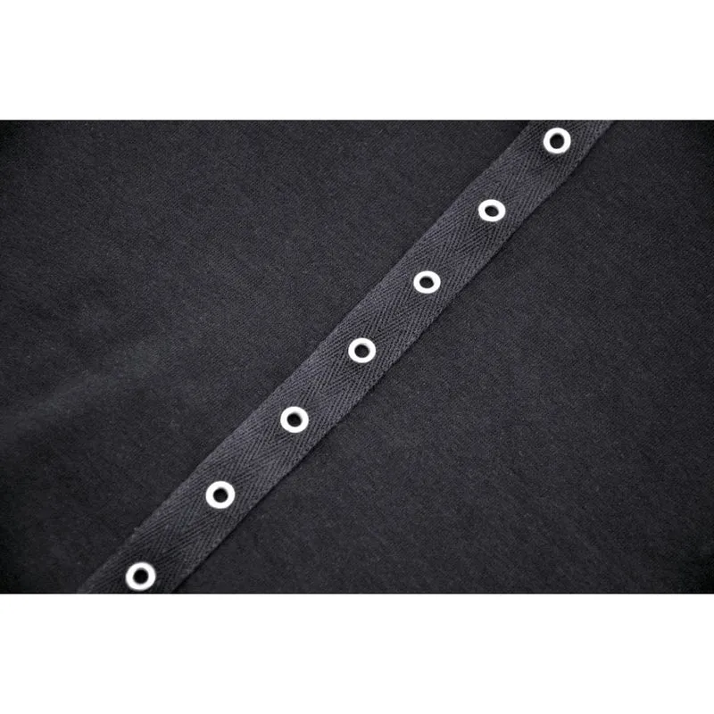 Punk-Crop-Top für Damen mit Ösenausschnitt und zerrissener Kapuze