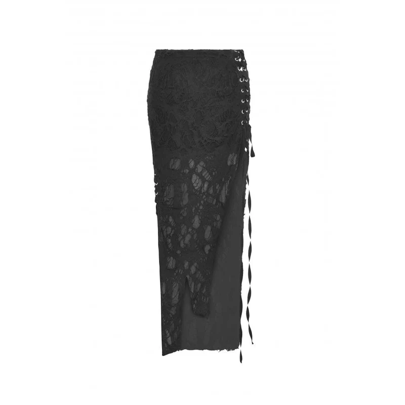 Damen Punk-Trägerrock mit Rissen und Schlitz