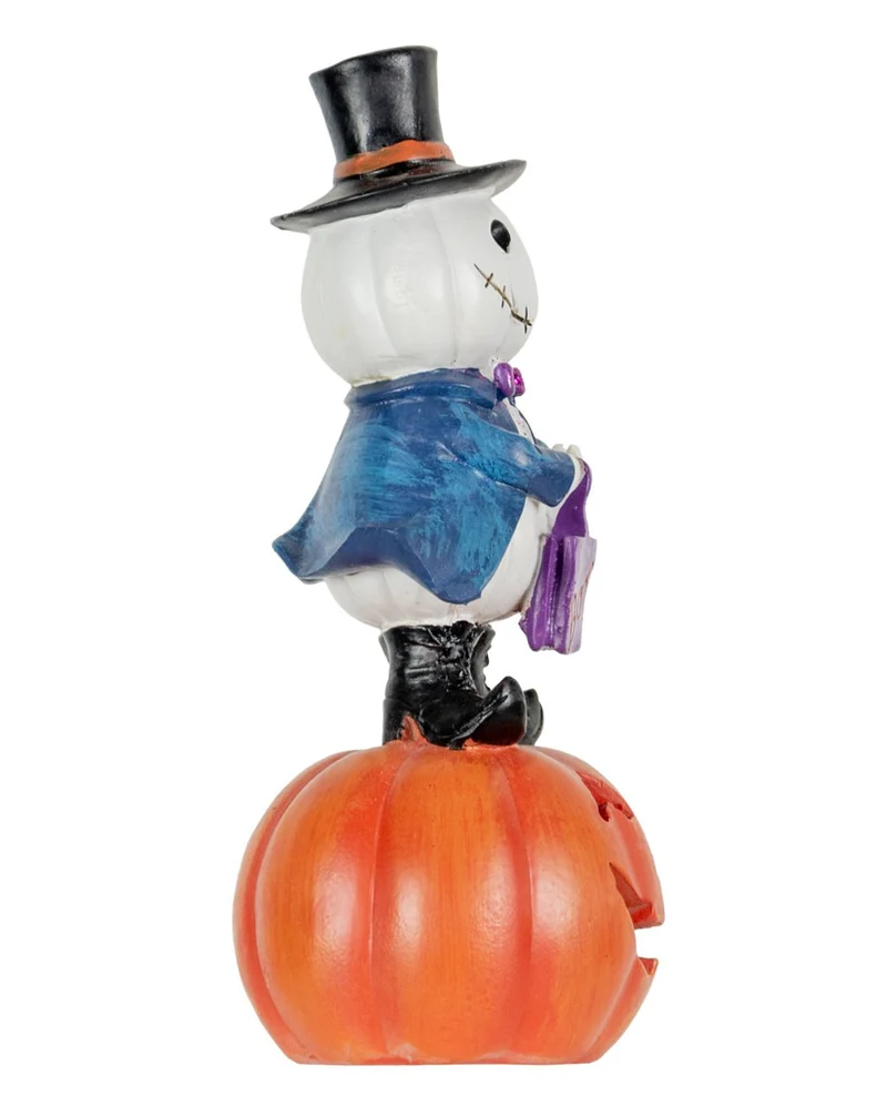 Kürbis Gentleman auf Jack O'Lantern Dekofigur mit LED 19cm