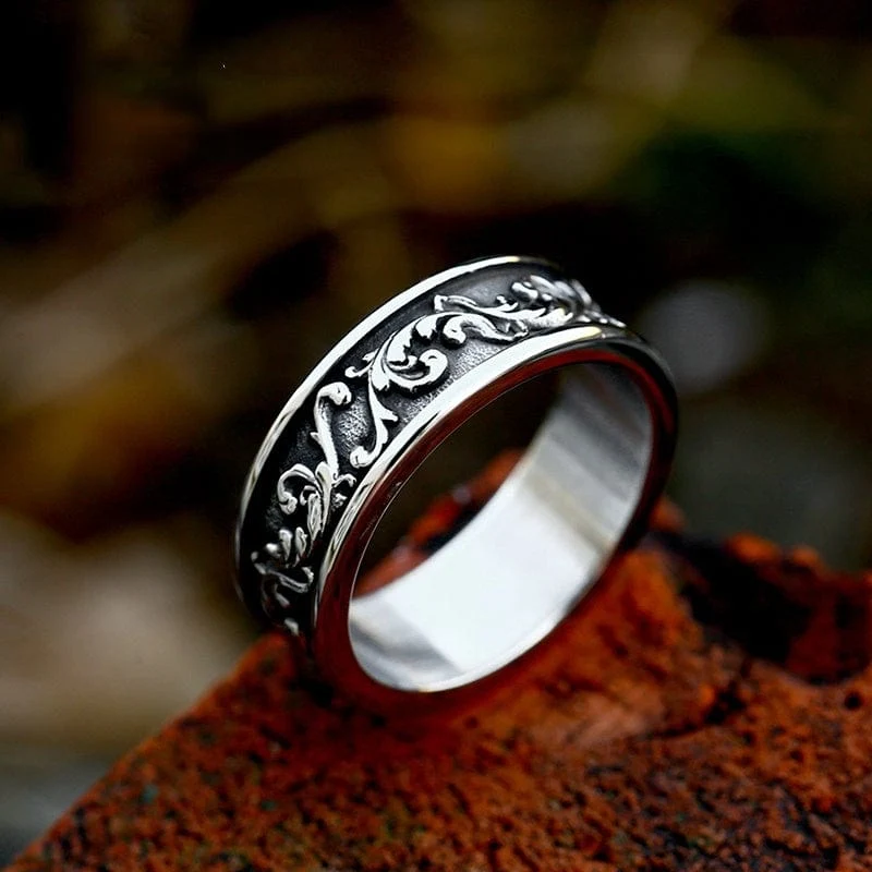 Punk-Blatt-Ring für Herren