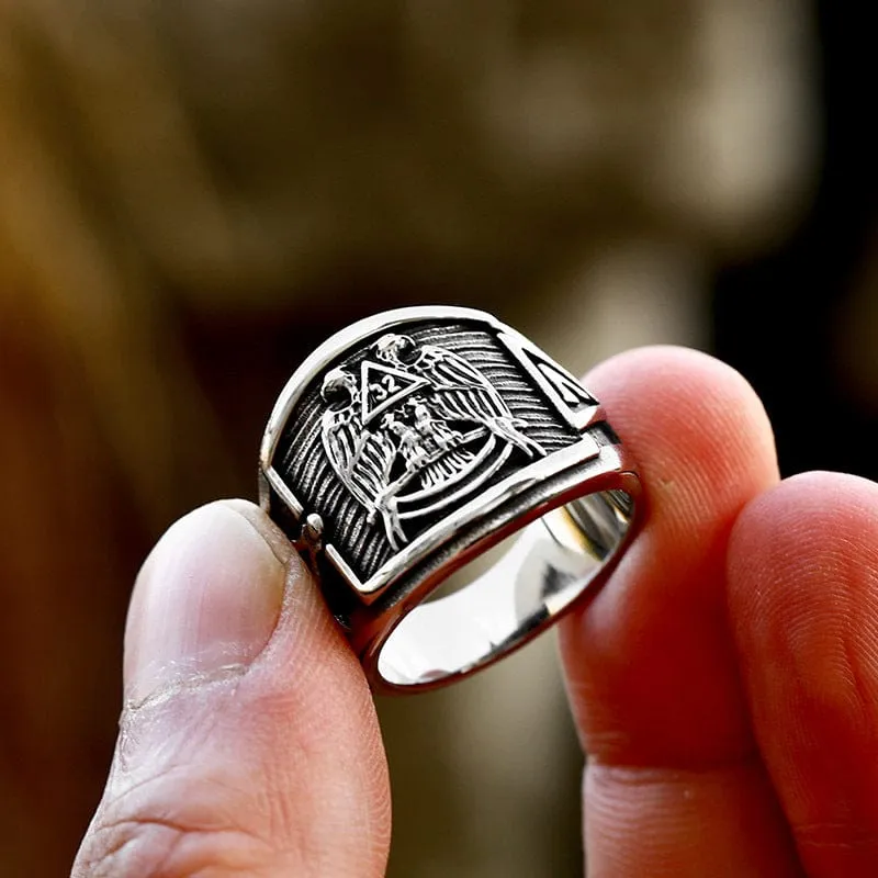 Herren Punk Wikinger Krähenring