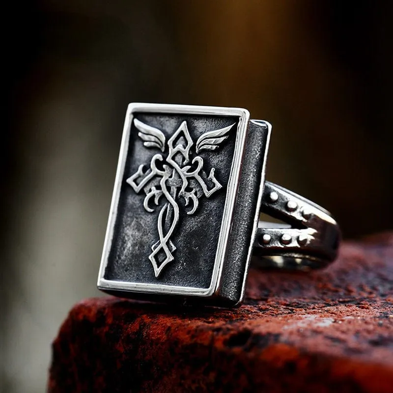 Herren-Punk-Kreuz-Ring