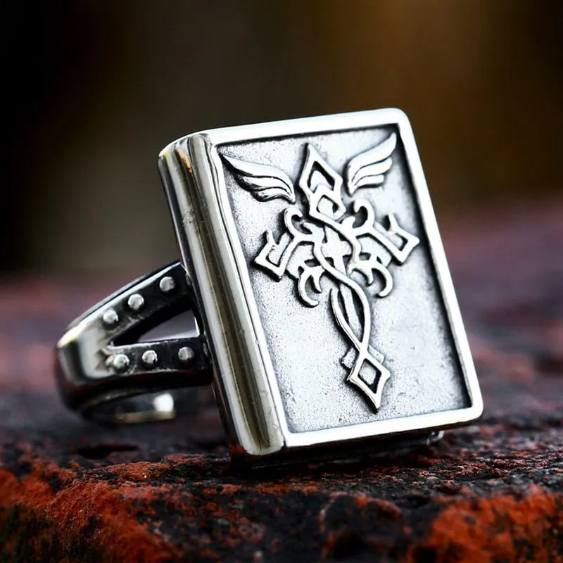 Herren-Punk-Kreuz-Ring