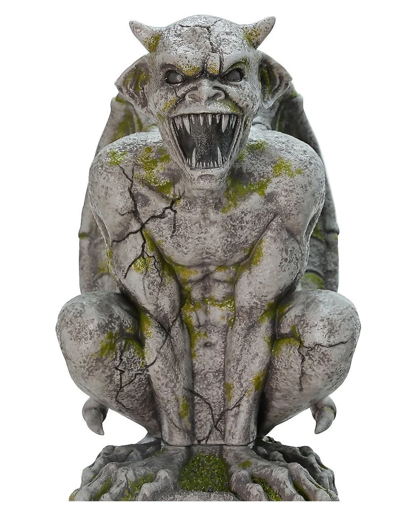 Gargoyle Torwächter auf Säule mit Licht & Sound 244cm