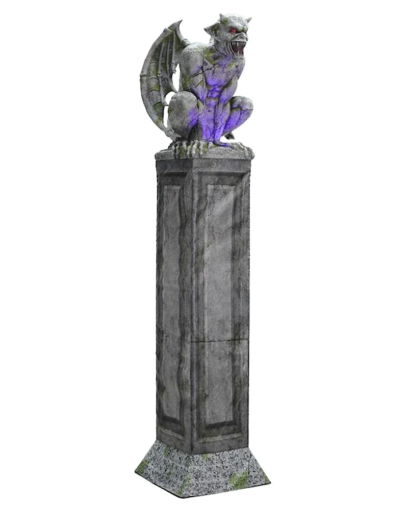 Gargoyle Torwächter auf Säule mit Licht & Sound 244cm