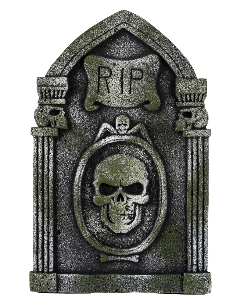 R.I.P. Grabstein mit Totenschädel & Säulen 53cm