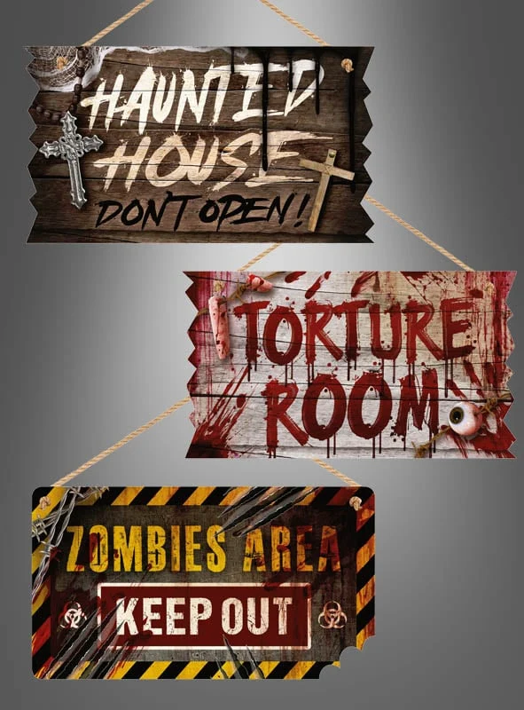 Halloween Schild Deluxe aus Holz 33x19cm