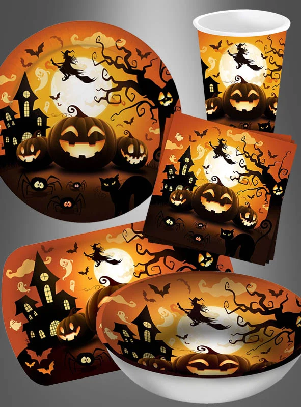 Kürbis Serviertablett 39x25cm Halloween