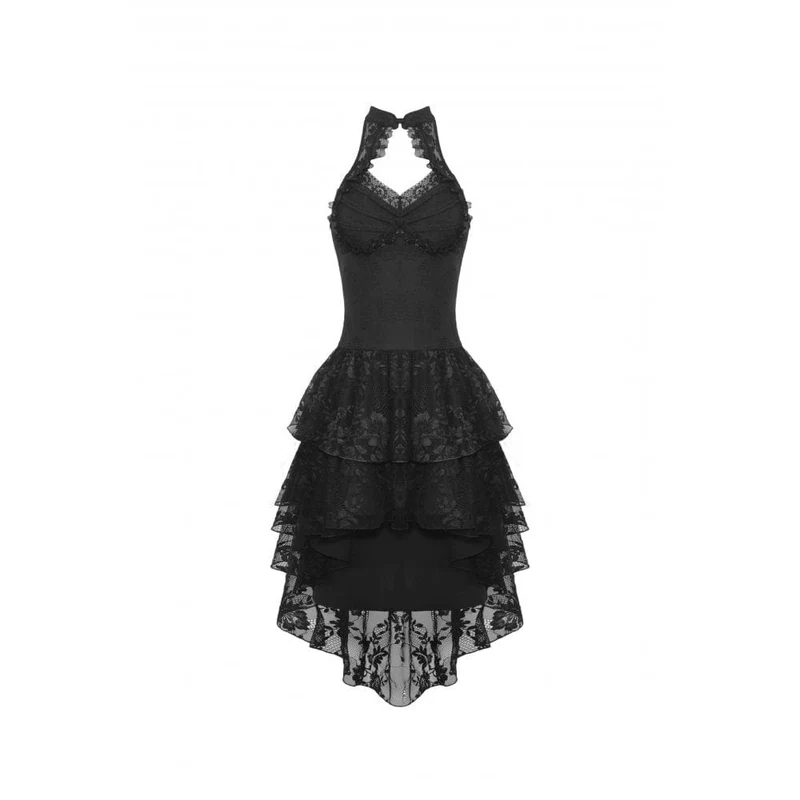 Unregelmäßiges, schulterfreies Spitzenkleid im Gothic-Stil für Damen