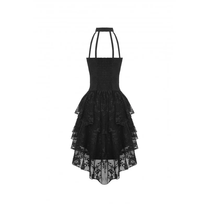 Unregelmäßiges, schulterfreies Spitzenkleid im Gothic-Stil für Damen