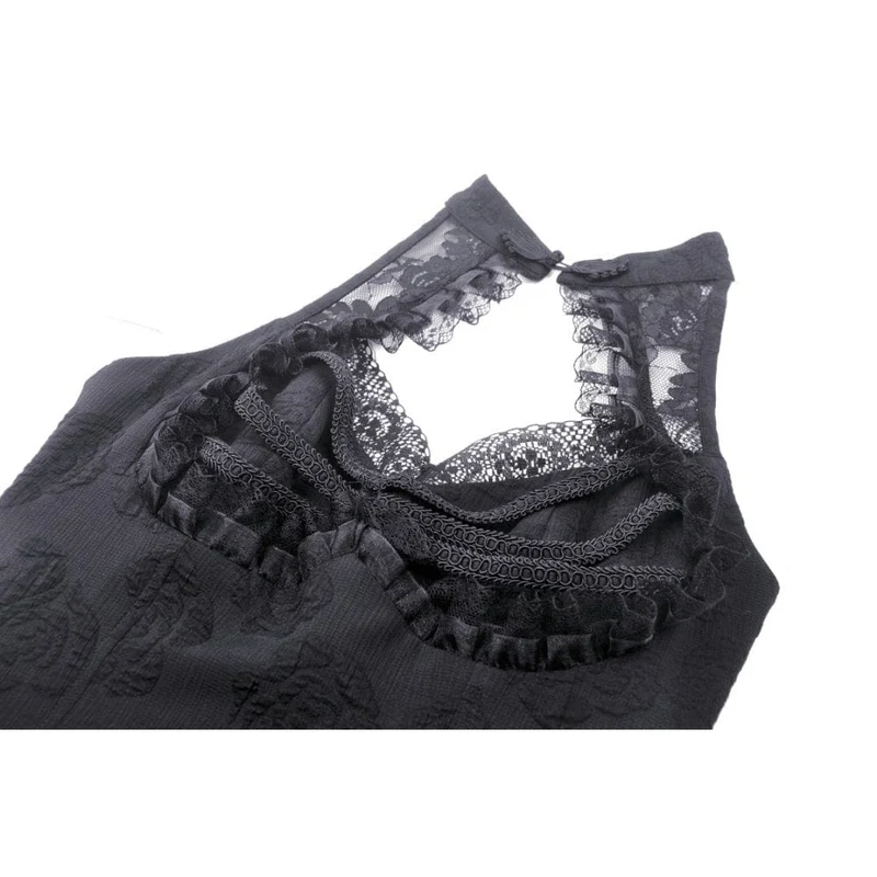 Unregelmäßiges, schulterfreies Spitzenkleid im Gothic-Stil für Damen