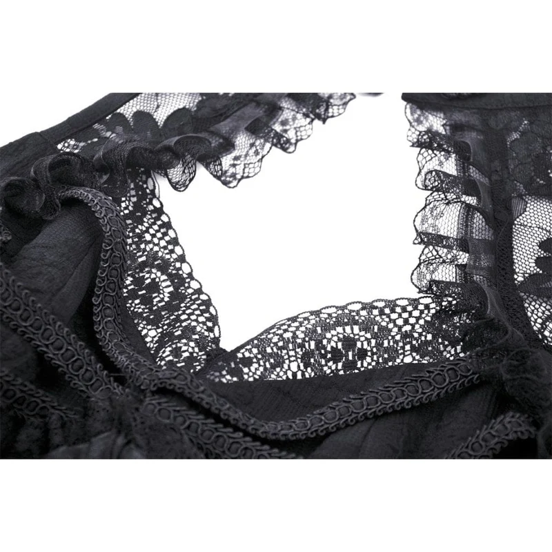 Unregelmäßiges, schulterfreies Spitzenkleid im Gothic-Stil für Damen