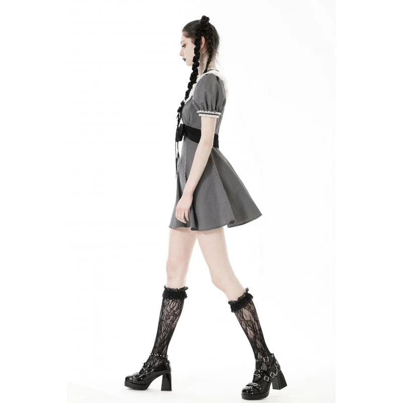 Damen-Lolita-Kleid mit Spitzenkragen und Streifenmuster