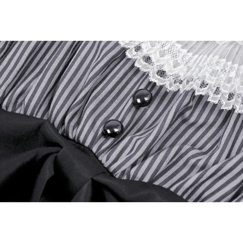 Damen-Lolita-Kleid mit Spitzenkragen und Streifenmuster