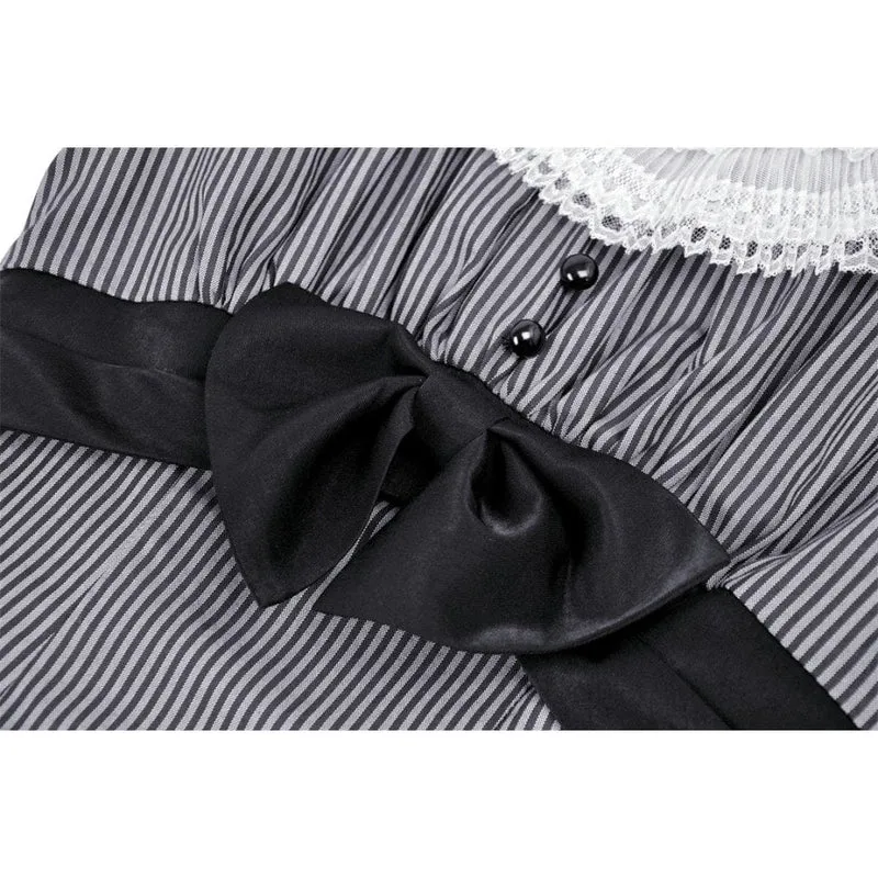 Damen-Lolita-Kleid mit Spitzenkragen und Streifenmuster