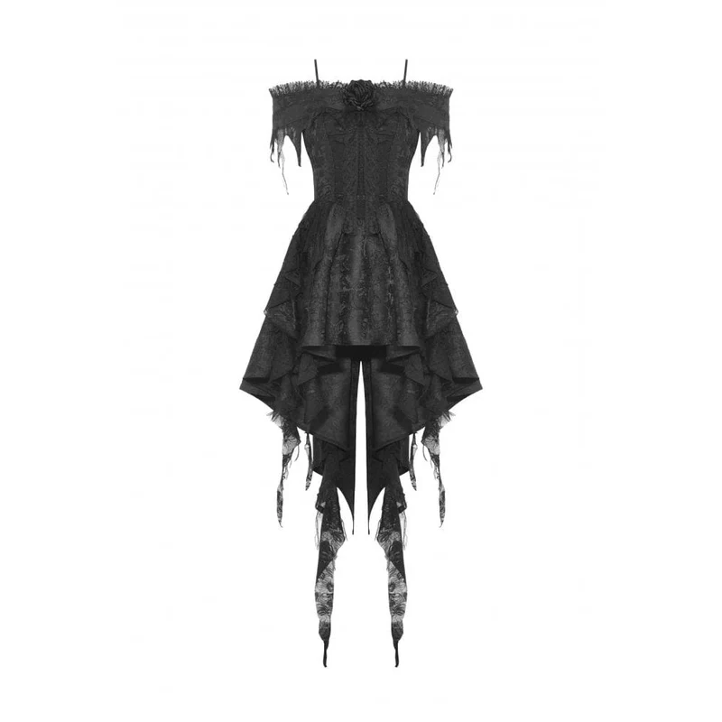 Gothic unregelmäßiges Spitzenspleißkleid für Damen