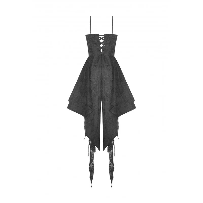 Gothic unregelmäßiges Spitzenspleißkleid für Damen