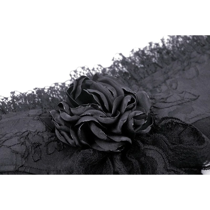 Gothic unregelmäßiges Spitzenspleißkleid für Damen