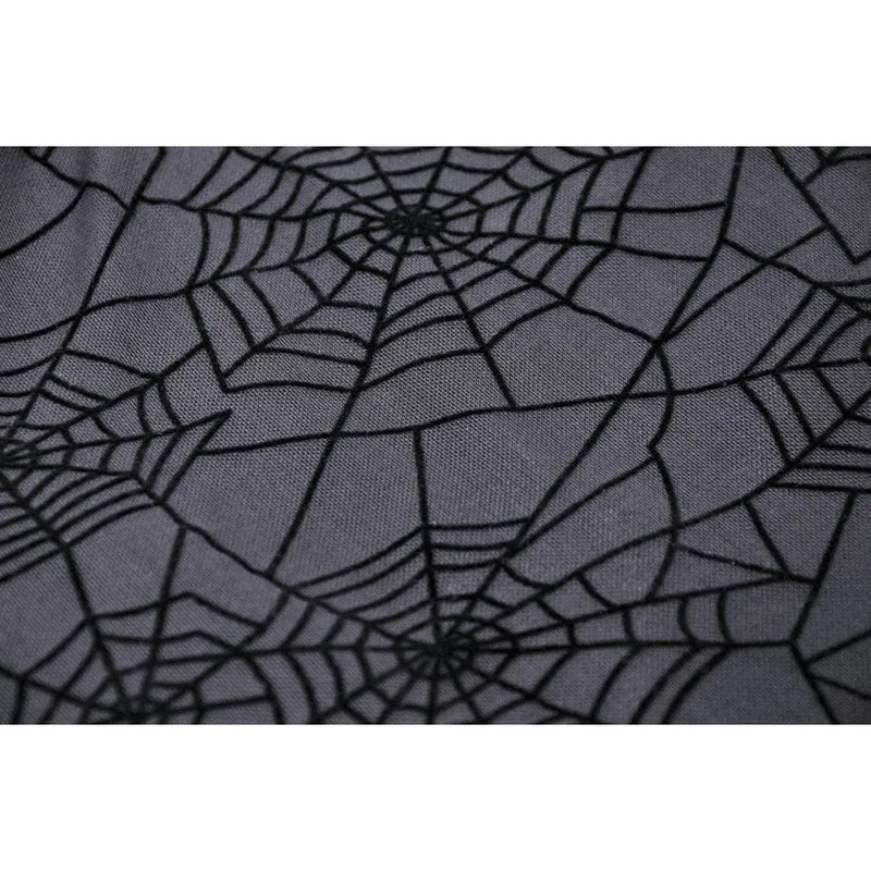 Punk-Slipkleid mit Spinnennetz-Print für Damen, Abschlusskleid