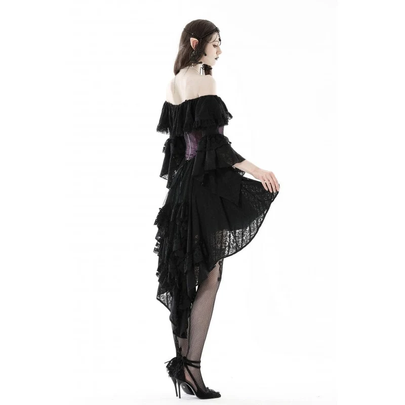 Damen Gothic Unterbrustkorsett mit Schmetterlingsstickerei und Spitze