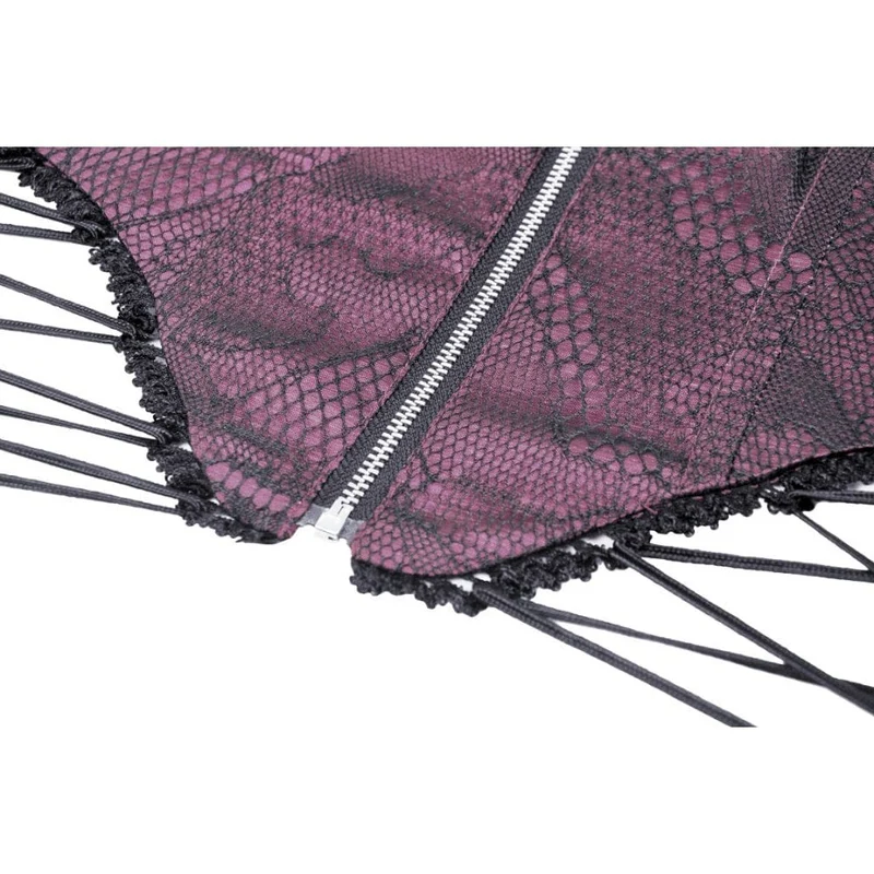 Damen Gothic Unterbrustkorsett mit Schmetterlingsstickerei und Spitze