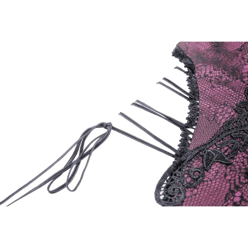 Damen Gothic Unterbrustkorsett mit Schmetterlingsstickerei und Spitze
