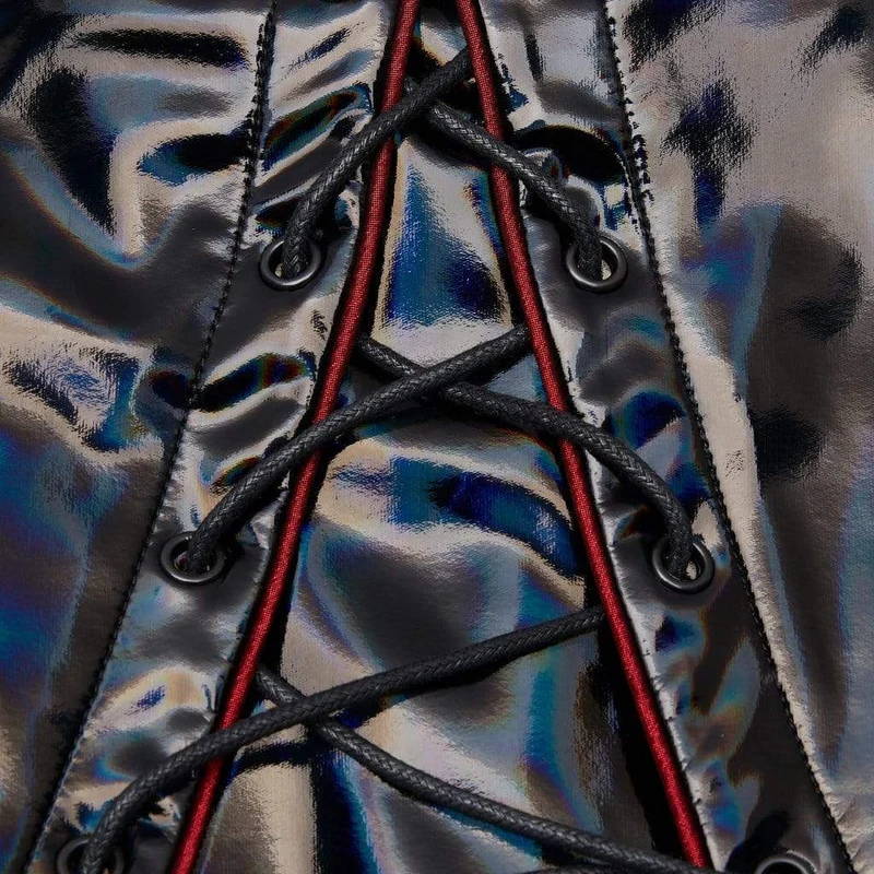 Lange Jacke aus Punk-Kunstleder für Damen
