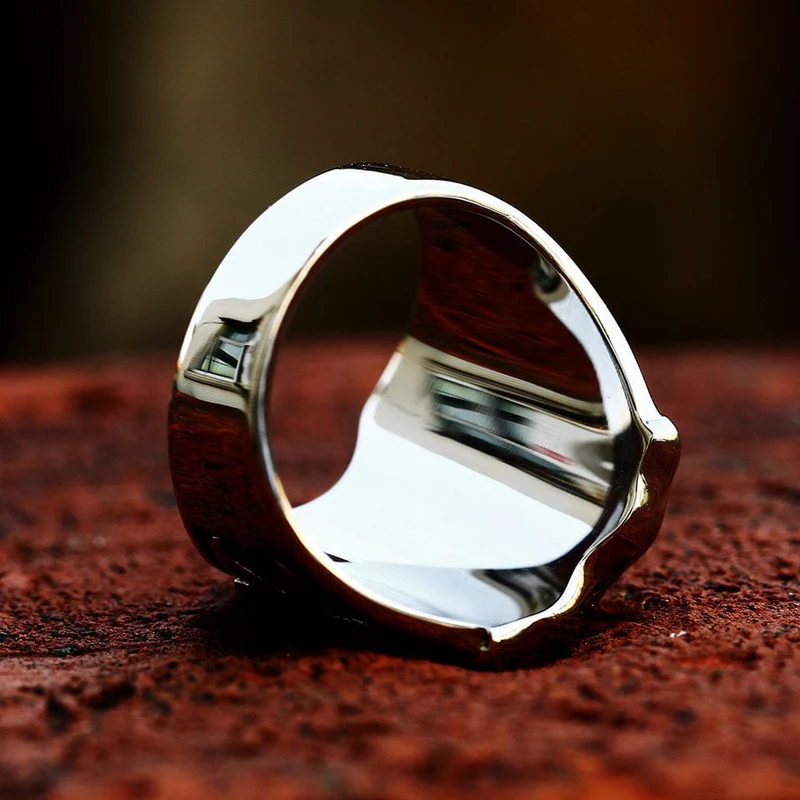Herren Punk Cross Shield Ring
