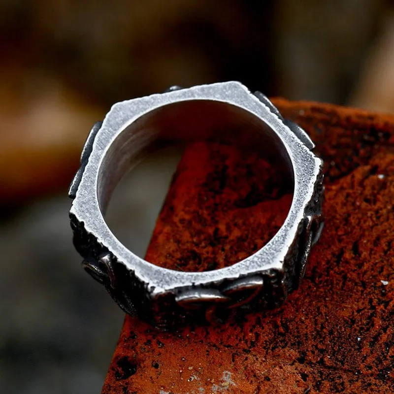 Herren Punk Keltischer Knoten Hexagon Ring