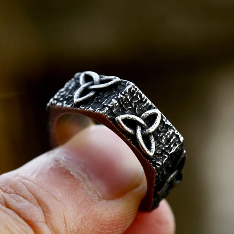 Herren Punk Keltischer Knoten Hexagon Ring