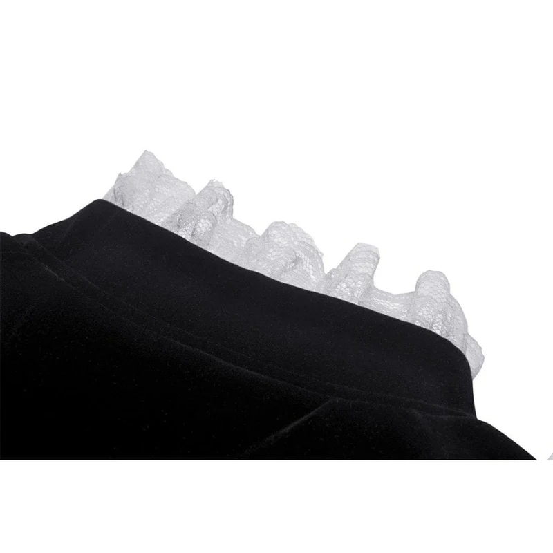 Damen-Gothic-Puffärmel-Rüschen-Krawatten-Samtjacke
