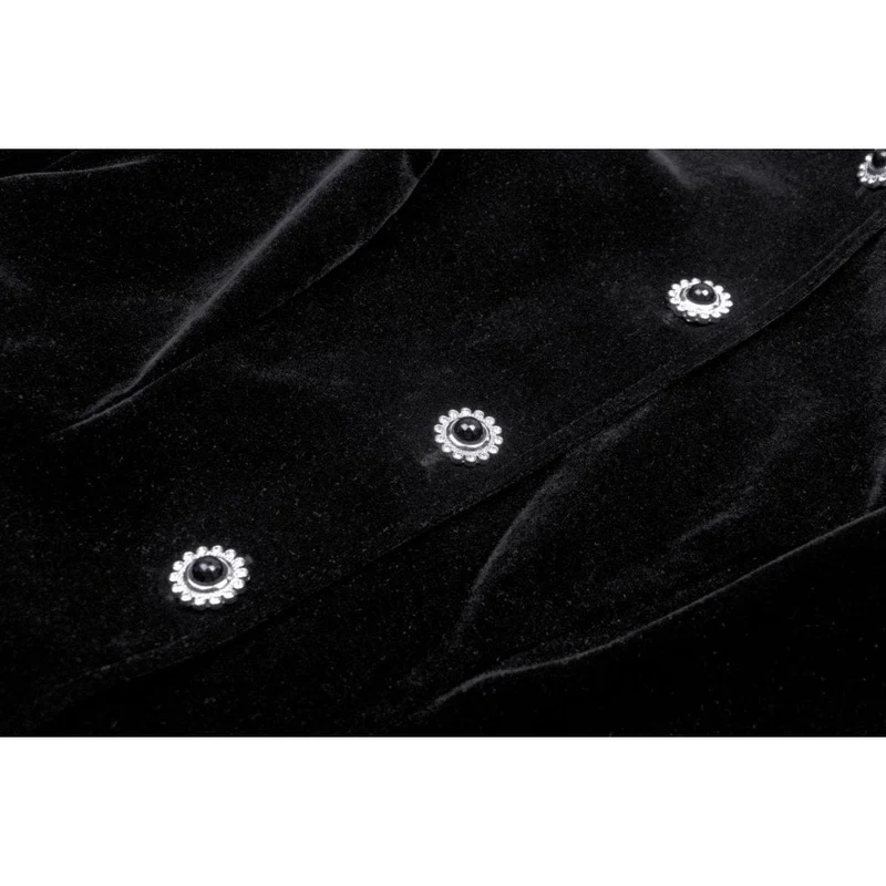 Damen-Gothic-Puffärmel-Rüschen-Krawatten-Samtjacke