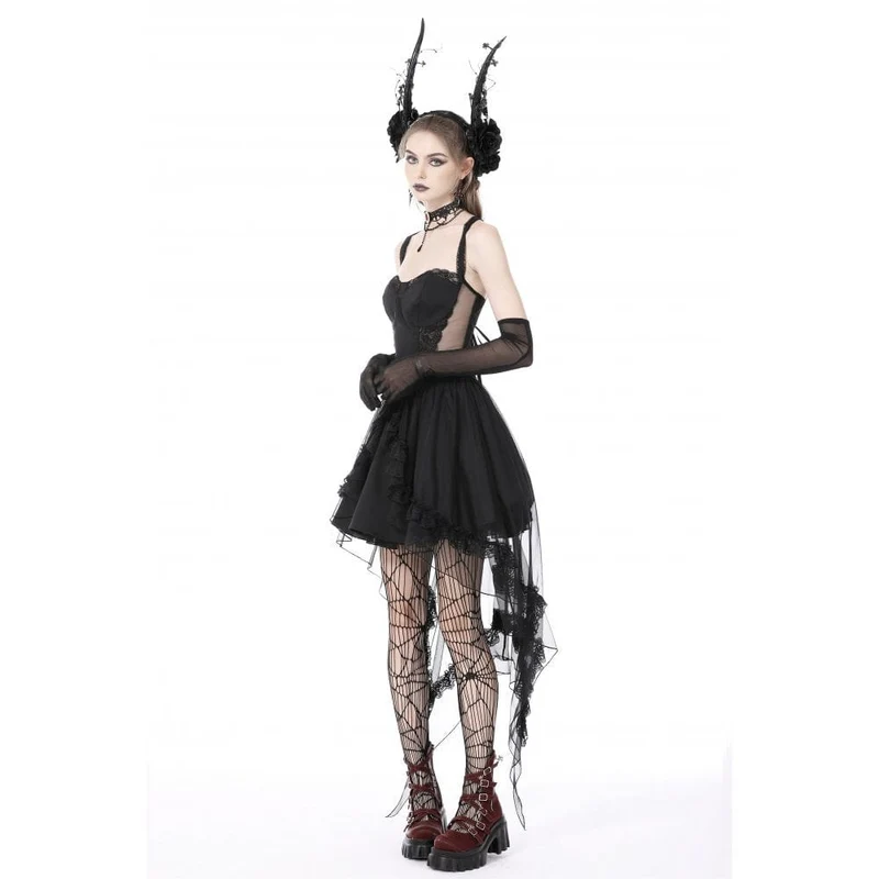 Damen-Brautkleid im Gothic-Stil mit mehrlagigem Schwalbenschwanz und Neckholder