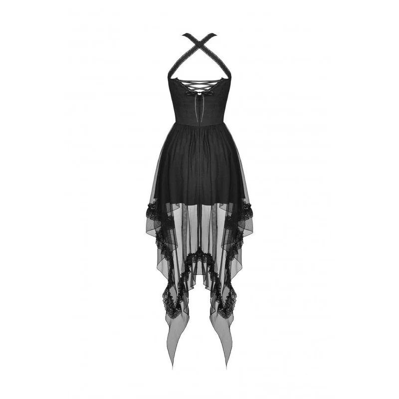Damen-Brautkleid im Gothic-Stil mit mehrlagigem Schwalbenschwanz und Neckholder