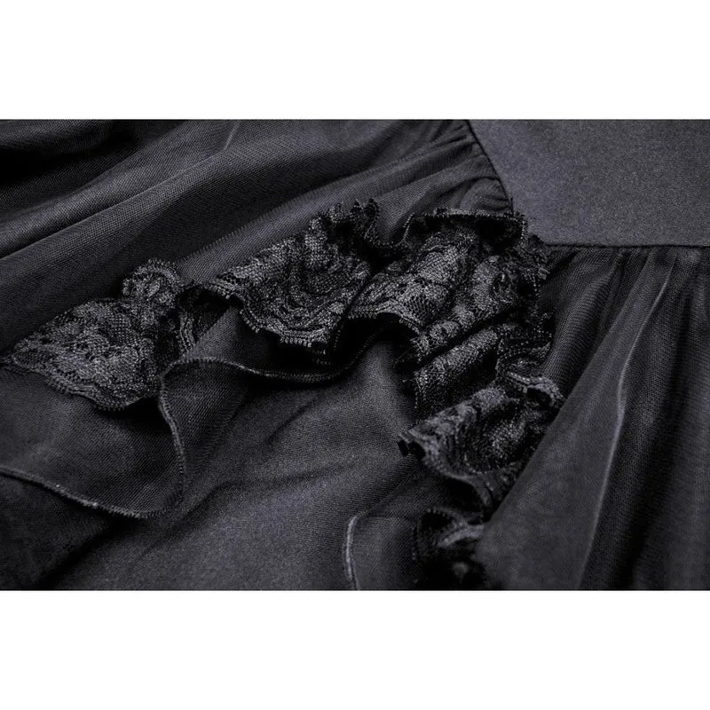 Damen-Brautkleid im Gothic-Stil mit mehrlagigem Schwalbenschwanz und Neckholder