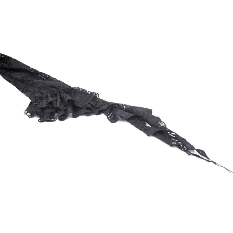 Damen-Gothic-Jacke mit Umlegekragen und unregelmäßiger Spitze