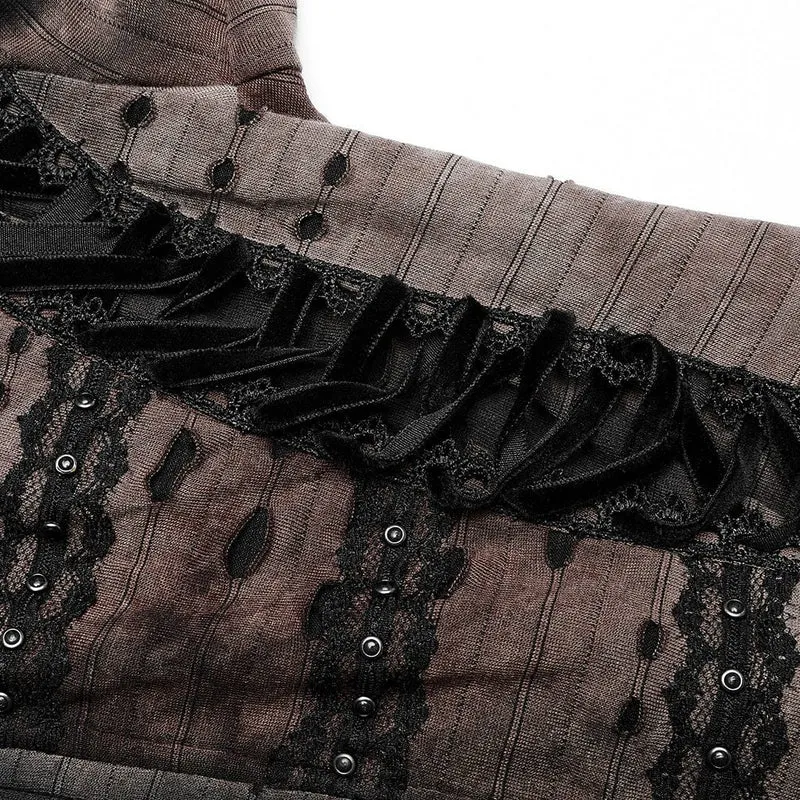 Damen Punk Unregelmäßiger Langer Mantel mit Kapuze