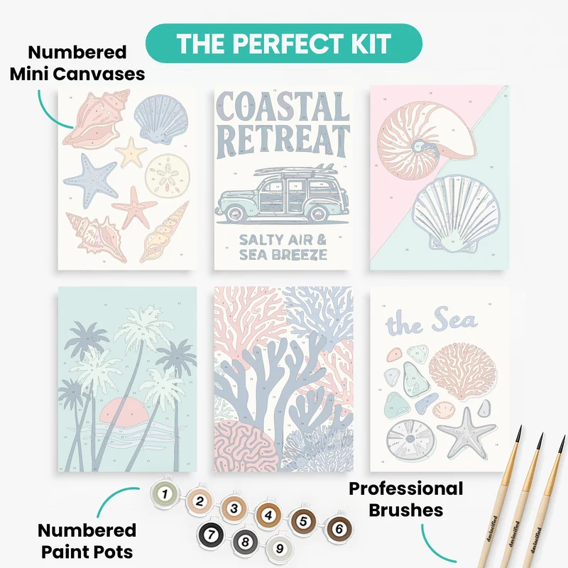 Coastal Retreat - Mini Paint by Numbers Set