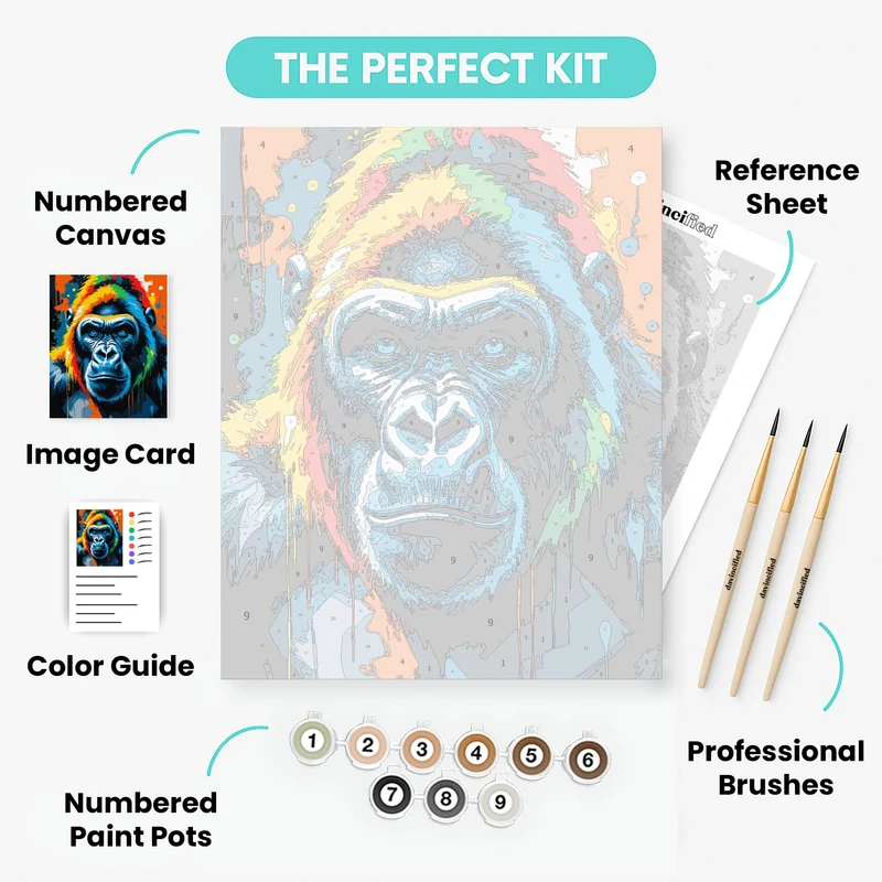 Vibrant Gorilla Street Art - Paint by Numbers Kit