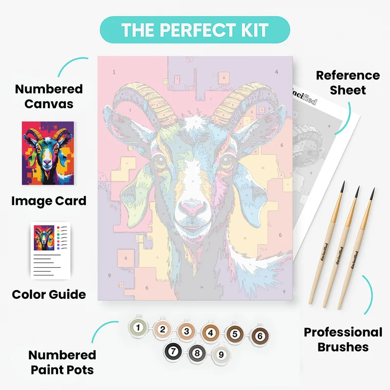 Colorful Goat - Paint by Numbers Kit