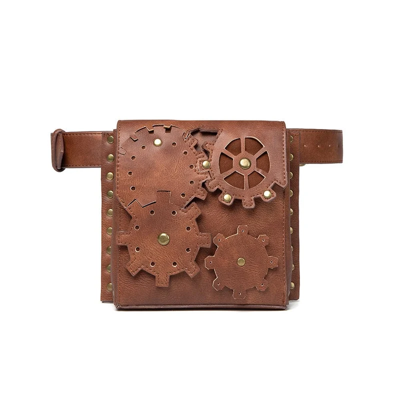 Unisex Steampunk Gear Square Gürteltasche